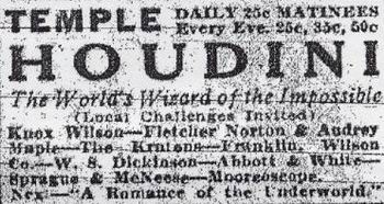 Temple Theatre - Old Ad